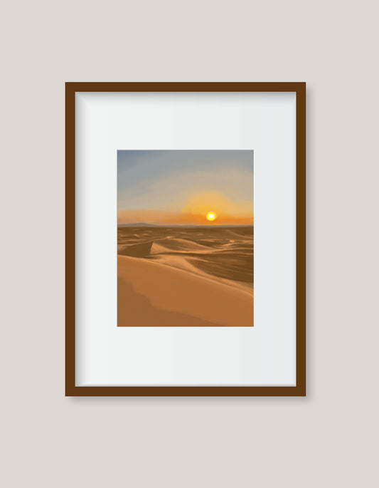 Sunset on the sand dunes