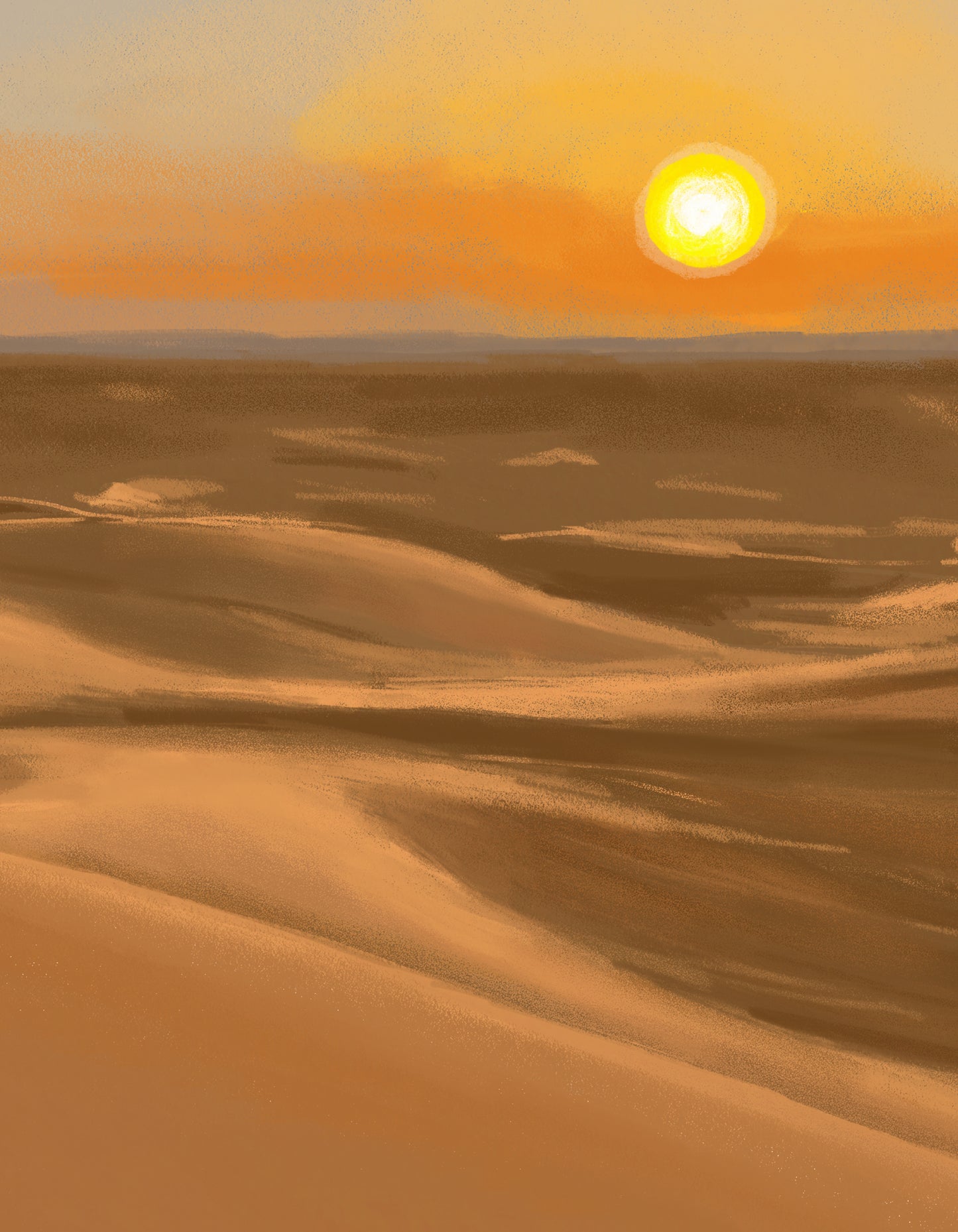 Sunset on the sand dunes